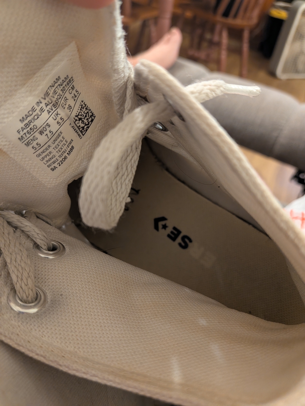 Converse Women’s Cream Canvas High-Top Sneakers